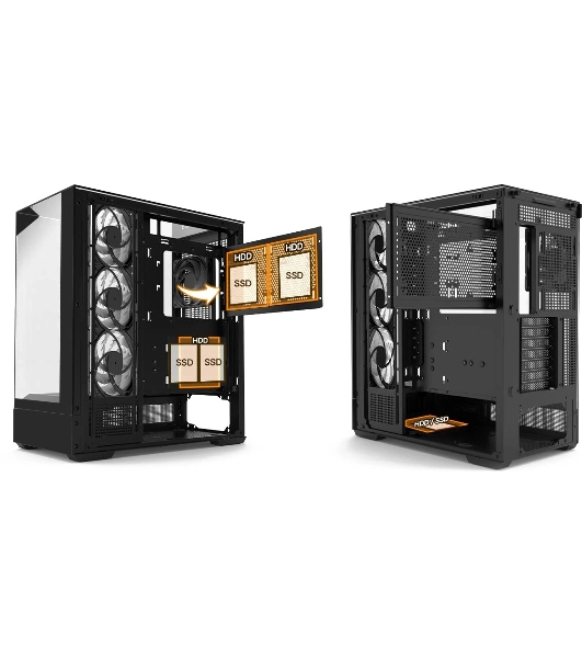 Компьютерный корпус ZALMAN P40 Prism Plus, ATX, черный, WINDOW, 3xCombo (3.5'' or 2.5'), 1xUSB TYPE-C, 2xUSB 3.0, SIDE 3x120мм ARGb, REAR 1x120мм ARGb