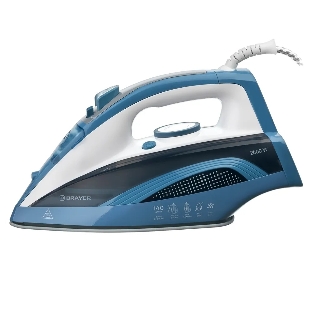 Утюг Brayer BR4002 синий/белый/черный, 2400 Вт, 25 г/мин, 140 г/мин, 360 мл