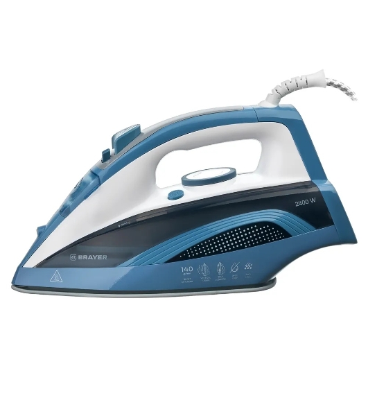 Утюг Brayer BR4002 синий/белый/черный, 2400 Вт, 25 г/мин, 140 г/мин, 360 мл