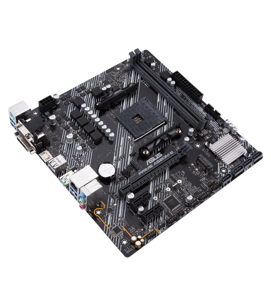 Материнская плата ASUS PRIME A520M-E/CSM, AM4, AMD A520, 2xDDR4, 4xSATA, 1xM.2, 1xPCIe 3.0 x16, 2xPCIe x1, 1xDVI-D, 1xHDMI, 1xVGA, 1x 1Gb LAN, 1xUSB-A 3.2 Gen 2, 2xUSB-A 2.0, 4xUSB-A 3.2 Gen 1, 3x3.5 мм, 7.1, mATX