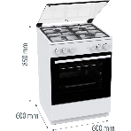 Плита комбинированная Gorenje GK6A20WF белый, конфорок 4 газовых, духовка 65 л, 60 см x 85 см x 60 см, фото9