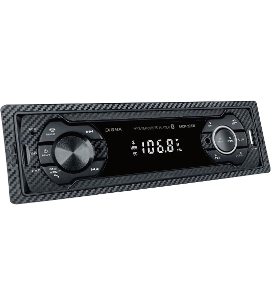 Автомагнитола Digma MCP-226W, 1 DIN, USB Type-A, AUX