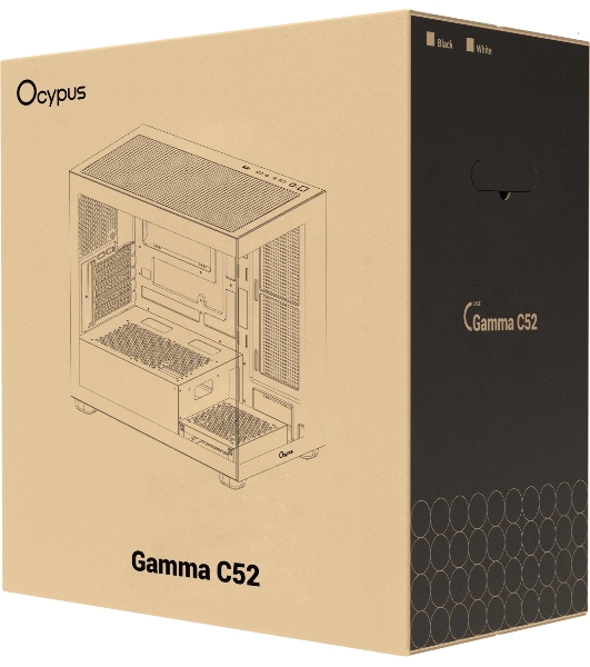 Компьютерный корпус Ocypus Gaммa C52 BK mATX/win/black/no PSU/Tempered Glass