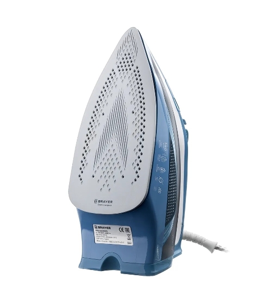 Утюг Brayer BR4002 синий/белый/черный, 2400 Вт, 25 г/мин, 140 г/мин, 360 мл