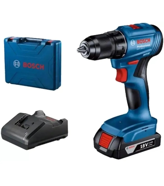 Дрель-шуруповерт Bosch GSR 185-LI, 18 В, 2 Ач, 50 Нм, бесщеточный