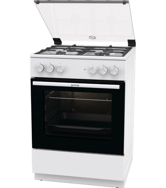 Плита комбинированная Gorenje GK6A20WF белый, конфорок 4 газовых, духовка 65 л, 60 см x 85 см x 60 см