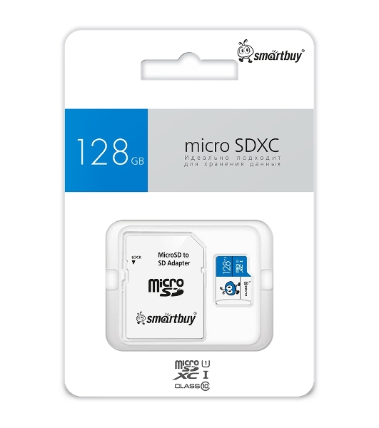 Флеш карта Smartbuy MicroSDXC 128Gb Class10 UHS-I U1 + адаптер