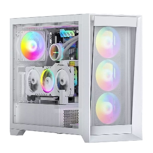 Компьютерный корпус ACD Lagrange; ATX, белый, FANS: 120мм ARGb: 3 Top + 1 Rear + HUB. Drive bay int: 3x3,5'; + 3x2,5';. 2xUSB 3.0+1xUSB-C, Audio I/O, Up to 14x120мм Fans, GPU up to 425мм, PSU max 270мм, CPU cooler up to 190мм, SPCC 1,0мм metal, 4мм TG side panel