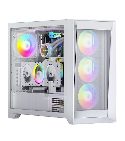 Компьютерный корпус ACD Lagrange; ATX, белый, FANS: 120мм ARGb: 3 Top + 1 Rear + HUB. Drive bay int: 3x3,5'; + 3x2,5';. 2xUSB 3.0+1xUSB-C, Audio I/O, Up to 14x120мм Fans, GPU up to 425мм, PSU max 270мм, CPU cooler up to 190мм, SPCC 1,0мм metal, 4мм TG side panel