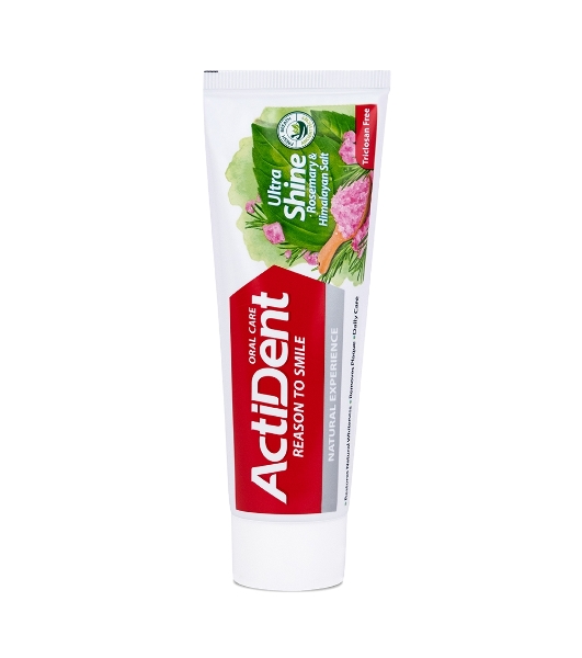 Зубная паста Active ACTIDENT Розмарин и Гималайская соль Ultra Shine, без парабенов, 100 г (512901005)
