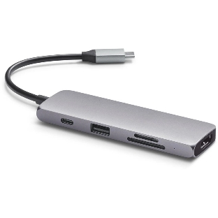 USB-концентратор Satechi ST-UCMPAM, USB Type-C, USB 3.0/USB Type-C/HDMI/SD/micro-SD, USB Type-C