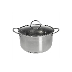 Кастрюля WEBBER BE-349/2 4,8 л, 22 см, из нержавеющей стали со стеклянной крышкой, фото 1