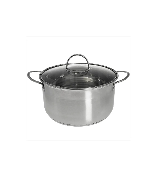 Кастрюля WEBBER BE-349/2 4,8 л, 22 см, из нержавеющей стали со стеклянной крышкой