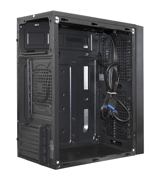 Компьютерный корпус Minitower ExeGate mEVO-9302-RGb (mATX, без БП, 2хUSB+1хUSB 3.0, HD аудио, черный с RGb подсветкой)