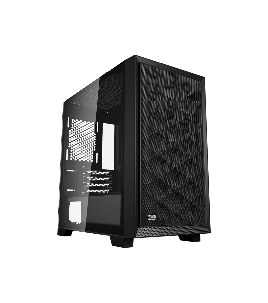 Компьютерный корпус без блока питания PCCooler C3D310 BK, Mesh Mid Tower, Black, TG, 0.6 SPCC, no fans mATX, mITX 165/350/200мм 3x2.5', 2x3.5', 4xPCI 2xUSB-A 3.0 406x220x410mm
