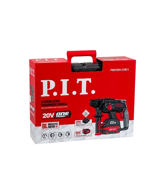 Перфоратор P.I.T. PBH20H-22B/1, SDS-plus, 20 В, 1.8 Дж, от аккумулятора