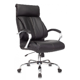 Кресло руководителя Бюрократ T-9904NSL Leather Venge Black черный, искусственная кожа, крестовина металл хром
