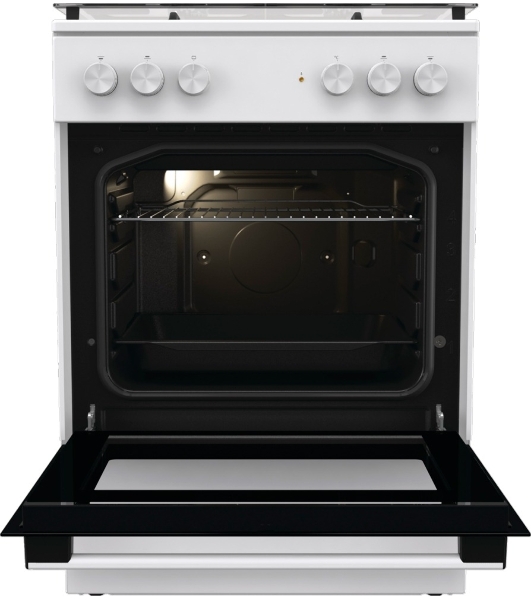 Плита комбинированная Gorenje GK6A20WF белый, конфорок 4 газовых, духовка 65 л, 60 см x 85 см x 60 см