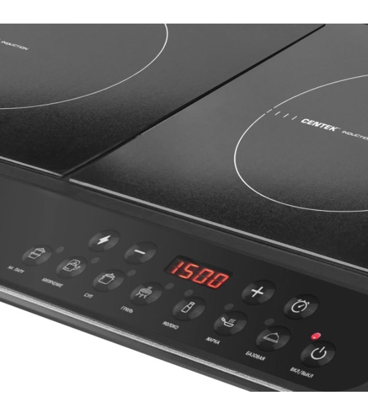 Плита настольная электрическая Centek CT-1514 черный, 3.5 кВт, индукция, конфорки - 2, стеклокерамика, сенсор