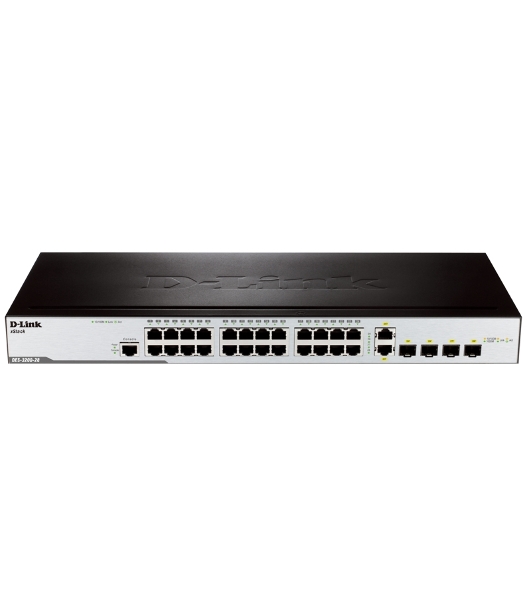 Коммутатор D-Link DES-3200-28/C1A, 24×100 Мбит/с + 2×1 Гбит/с Combo, управляемый