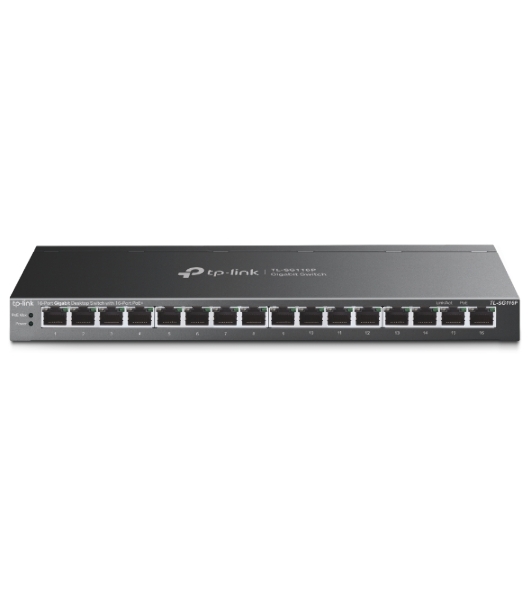Коммутатор настольный TP-Link TL-SG116P с 16 гигабитными портами PoE+