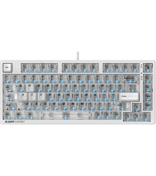 Клавиатура A4Tech Bloody MS76 проводная, USB Type-A, белый