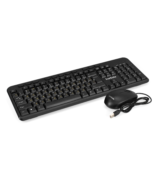 Комплект клавиатура+мышь ExeGate MK150 проводной, USB, 1200 DPI, чёрный