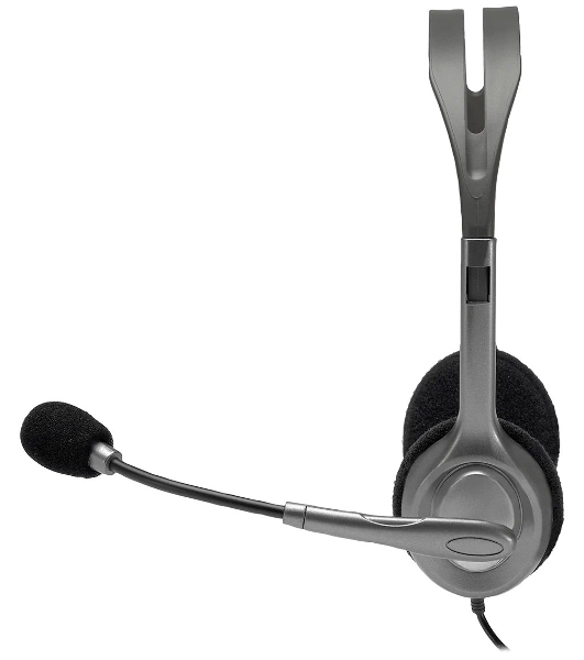 Гарнитура Logitech H110 серебристый, проводная, 3.5 мм