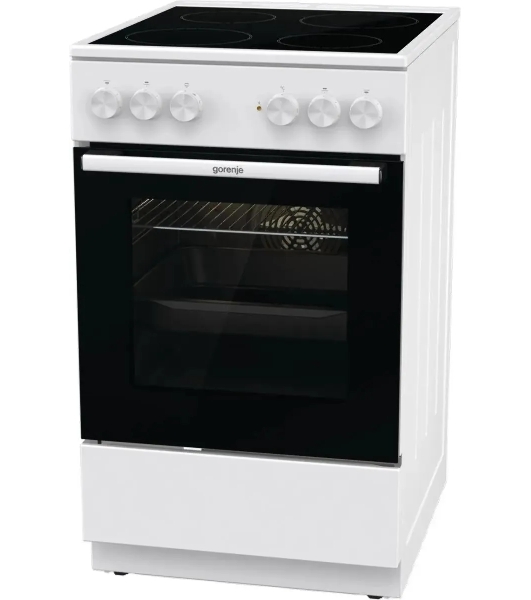 Плита электрическая Gorenje GEC5A41WG белый, конфорок 4 электрических, духовка 62 л, 50 см x 85 см x 59.4 см