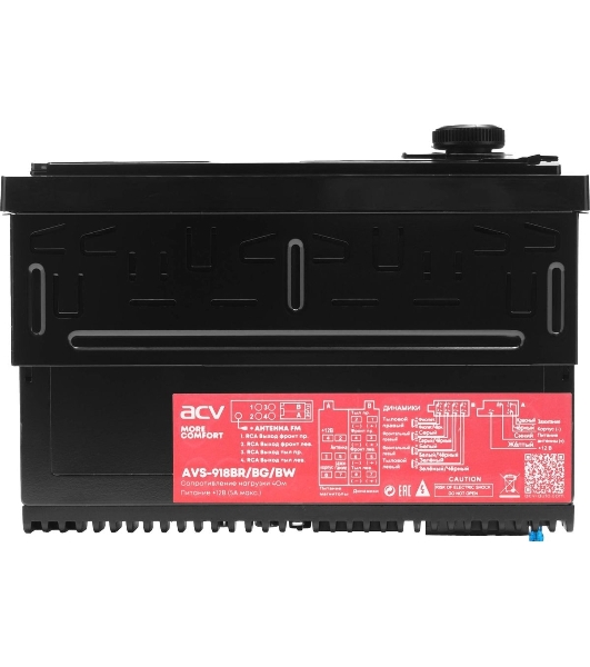 Автомагнитола ACV AVS-918BR, 1 DIN, Bluetooth, USB Type-A, AUX