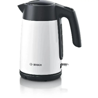 Чайник электрический Bosch TWK7L461, 1.7 л, 2400 Вт., нерж.сталь, покрытая эмалью, белый,шкала уровня воды