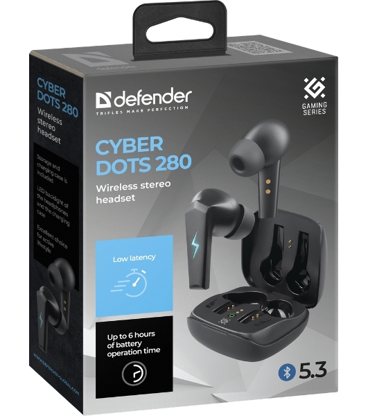 Гарнитура Defender CYBERDOTS 280 TWS черный