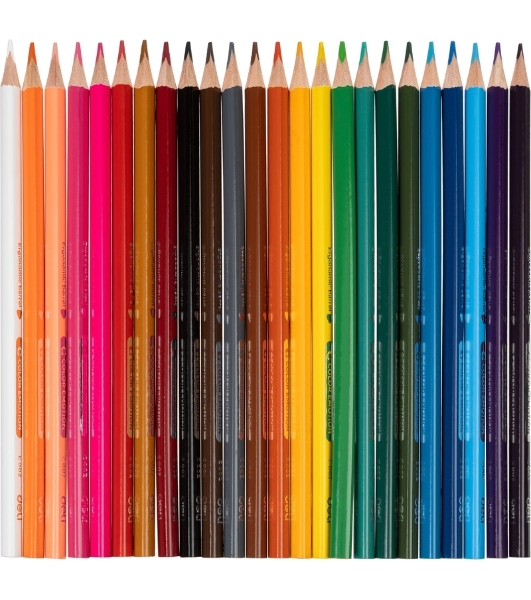 Карандаши цветные Deli EC00220 Color Emotion, трехгранный профиль, липа, 24 цвета, коробка с европодвесом (24шт)