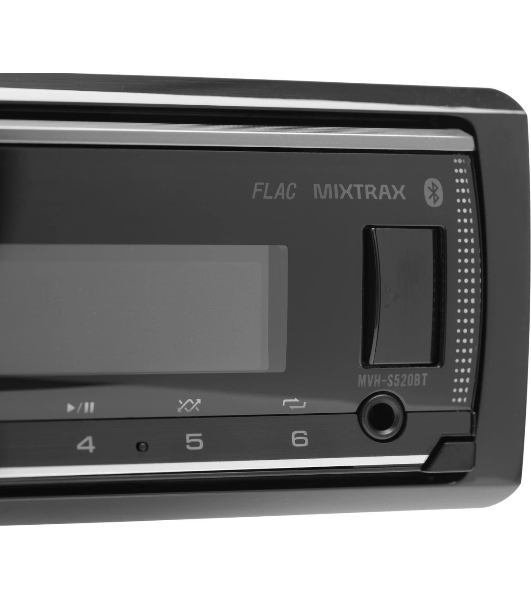 Автомагнитола Pioneer MVH-S520BT, 1 DIN, Bluetooth, USB Type-A, AUX, пульт ДУ, съёмная панель