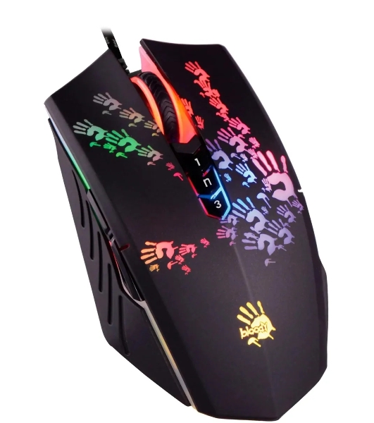 Мышь проводная A4Tech Bloody A60A черный, 6200 dpi, USB Type-A, кнопки - 8