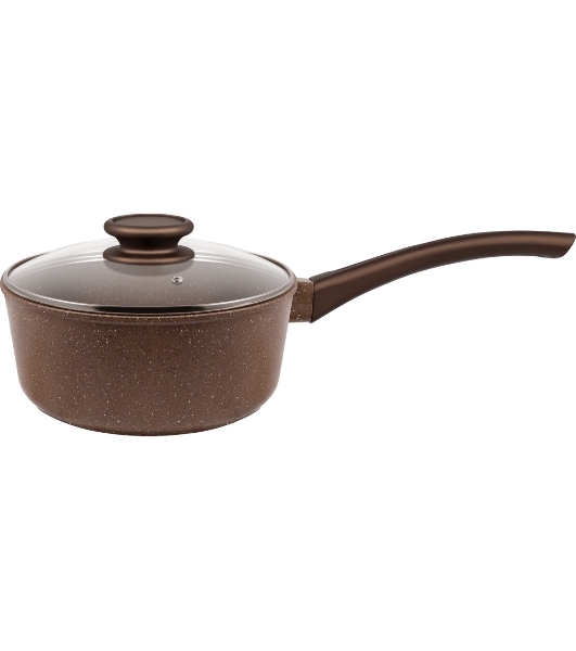 Ковш Maunfeld Carmel MF18CRM01SP из литого алюминия со стеклянной крышкой, 18 см, 1,6 л