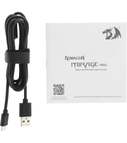 Мышь беспроводная Redragon Mirage Pro черный, 8000 dpi, радиоканал, USB, кнопки - 9