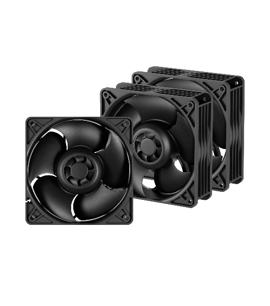 Комплект вентиляторов для корпуса Arctic S12038-8K 3 Pack черный, 120 мм, 8000 об/мин, 4 pin
