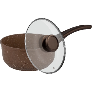 Ковш Maunfeld Carmel MF18CRM01SP из литого алюминия со стеклянной крышкой, 18 см, 1,6 л