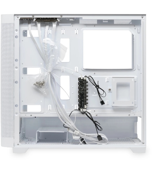 Компьютерный корпус без блока питания HSPD M740, Mesh Mid Tower, белый, TG, 0.6 SPCC, no fans, E-ATX, ATX, mATX, mITX, 170/400/200мм, 4x2.5', 2x3.5', 7xPCI, 1xUSB-A 3.0, 1xUSB-C 3.0, 460x218x450мм