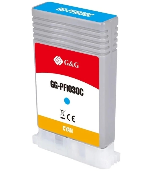 Картридж струйный G&G GG-PFI030C PFI-030C голубой (55мл) для Canon imagePrograf TA-20/30 TM-240/340