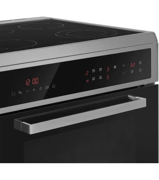 Плита электрическая Maunfeld MEC611CS10TD серебристый, конфорок 4 шт, духовка 59 л, 60 см x 85 см x 63 см