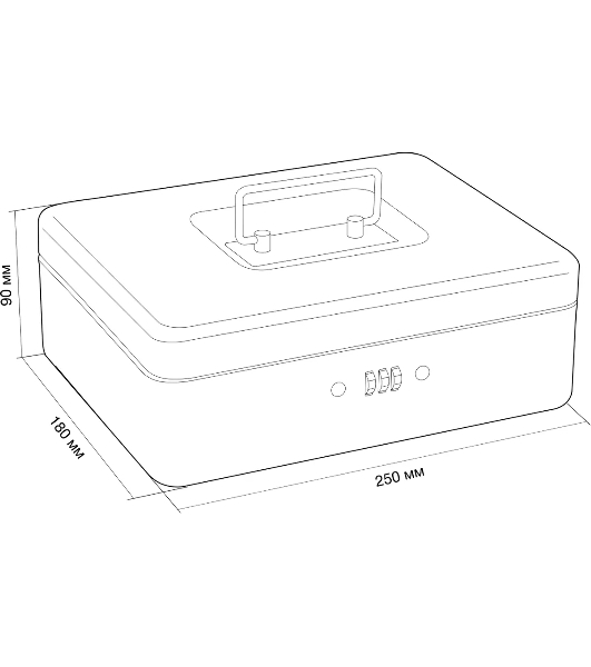 Ящик для денег без номинала Cactus CS-DCB-003 90x250x180 графитовый