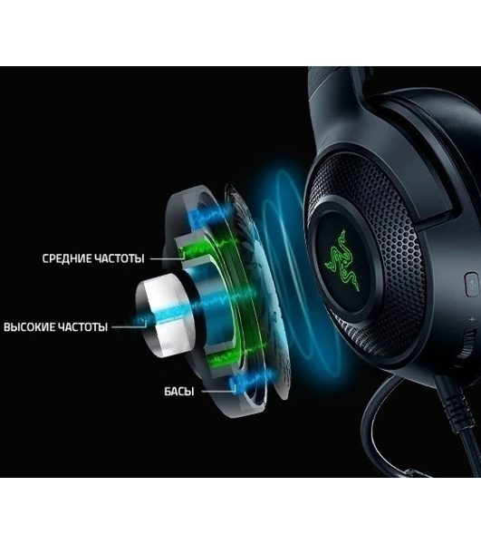 Гарнитура Razer Kraken V3 X чёрный, проводная, USB