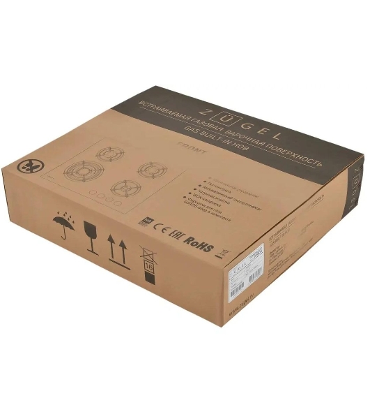 Варочная панель газ ZUGEL ZGH603W, белая