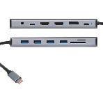 USB-концентратор VCOM CU4706, USB Type-C, HDMI/DP/USB3.0/TC/USB2.0/RJ45/SD/TF/PD/3.5 мм jack, USB Type-C, фото5