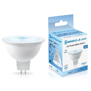 Лампа светодиодная	Ambrella light 170906 LED MR16 9W IC GU5.3 6400K 175-265V 38°