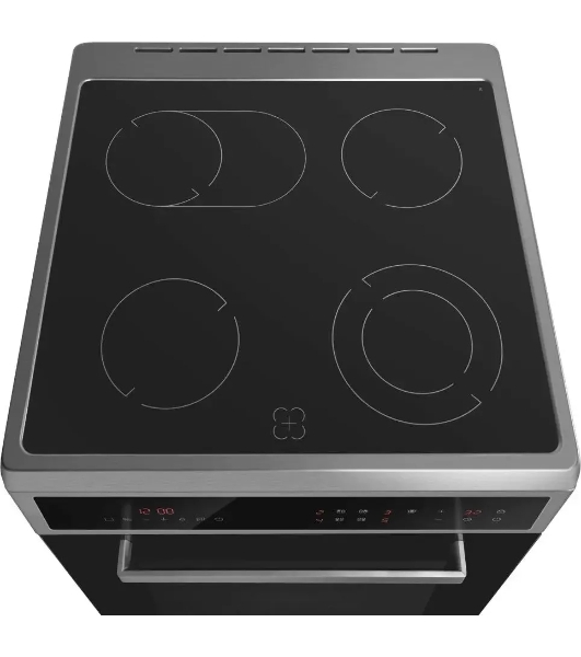 Плита электрическая Maunfeld MEC611CS10TD серебристый, конфорок 4 шт, духовка 59 л, 60 см x 85 см x 63 см