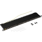 Патч-панель Lanmaster LAN-PPC24S6 19' 0.5U 24xRJ45 кат.5E STP, фото 1