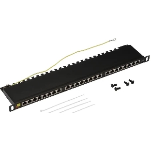 Патч-панель Lanmaster LAN-PPC24S6 19' 0.5U 24xRJ45 кат.5E STP